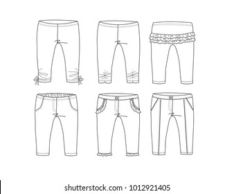 set of baby pants design template,Variety of designs baby pants or legging