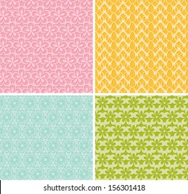 set of baby patterns with flowers