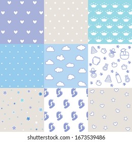 Set of baby patterns. Seamless  pattern vector.  Design elements.