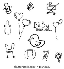 set of baby pictures vector