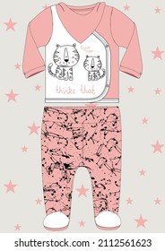 A Set Baby Romper Design Vector