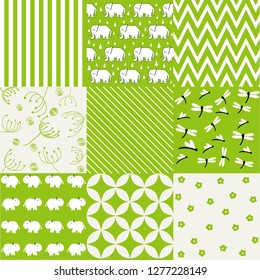 Set of baby seamless patterns
