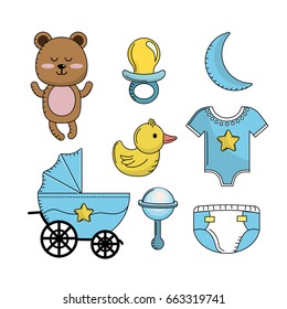 set baby shower boy tools elements