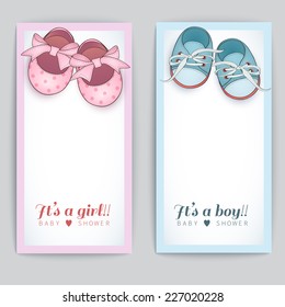 Set of baby shower cards. 