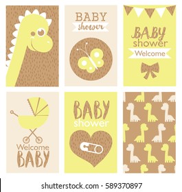 Set of baby shower design. vector illustration