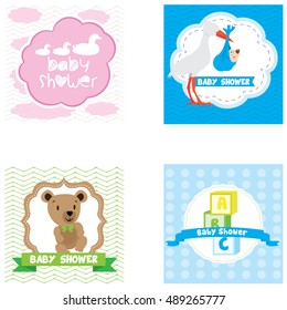 Set of Baby shower graphic designs, Vector illustration
