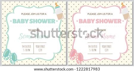 set baby shower invitation