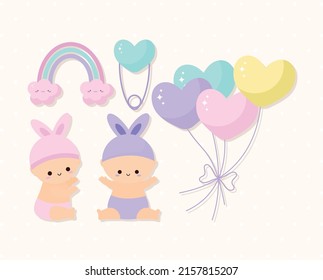 set of baby shower items