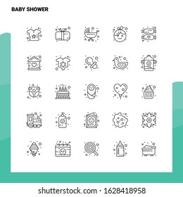 Set of Baby Shower Line Icon set 25 Icons. Vector Minimalism Style Design Black Icons Set. Linear pictogram pack.