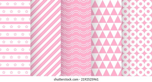 Set of baby shower seamless pattern in pastel color. baby party invitation background templates. scrapbook pattern