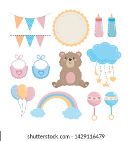 set of baby shower and special decoration