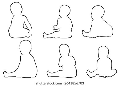Set of baby silhouettes . aby silhouette set.