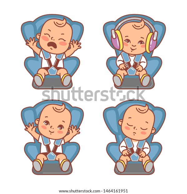 Set Baby Sitting On Car Seat Stock Vector Royalty Free Set Baby Sitting On Car Seat Stock Vector Royalty Free