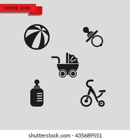 Set of Baby Stuff Icons.