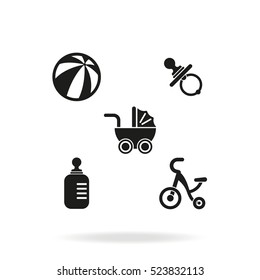 Set of Baby Stuff Icons.