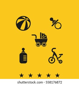 Set of Baby Stuff Icons.