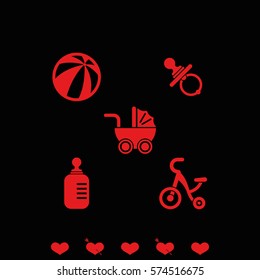 Set of Baby Stuff Icons.