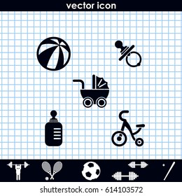 Set of Baby Stuff Icons.