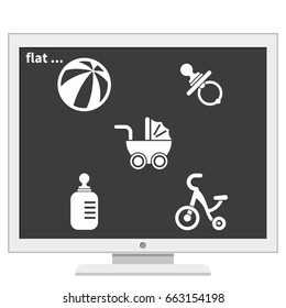 Set of Baby Stuff Icons.