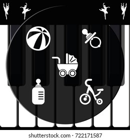 Set of Baby Stuff Icons.