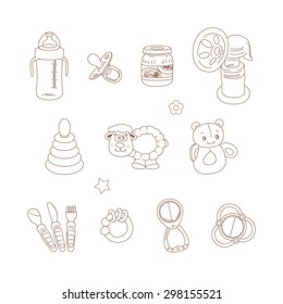 Set of baby things