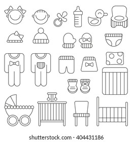 Set of baby things icon