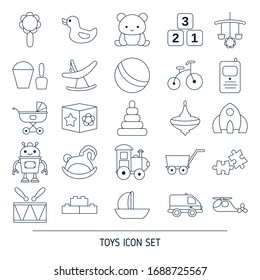 Set of baby toy line icons. Vector illustration.