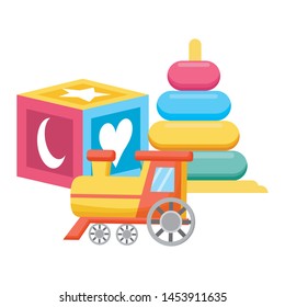 set of baby toys icons vector illustration design