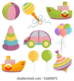 Set of baby's toys elements (EPS10)