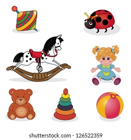 Set of baby's toys elements.Vector illustration