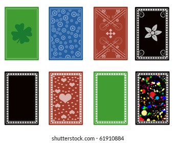 Set of back from playing cards. Vector illustration