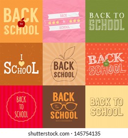 Set of back to school badges. Vector illustration