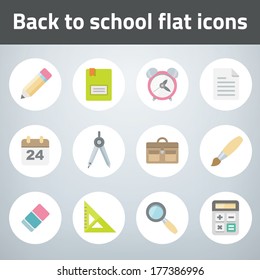 set back to school flat style vector icon. isolated from background.