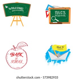 Set of back to school graphic designs, Vector illustration