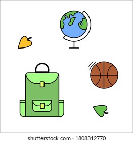 Set Back to school icons. Education icons on white background.
