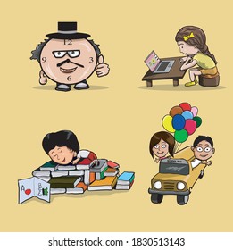 Set of Back to School Illustration