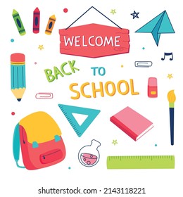Set of back to school ornament