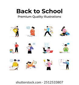 A set of back to school premium quality illustrations