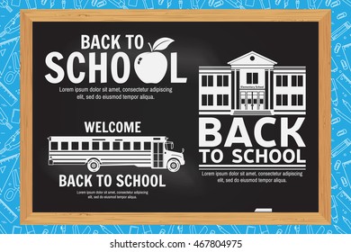 Set of Back to School retro design. For web design, mobile and application interface, also useful for infographics. Vector illustration.