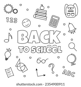 Set Back to Shcool. Hand drawn doodle vector of education elements.