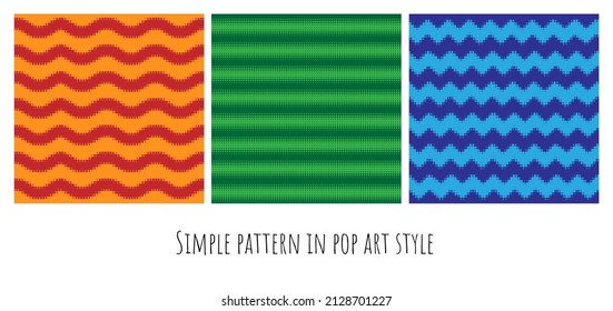 Conjunto de fondos en el estilo de arte pop de semitono punteado para textura de tela papel tapiz e impresión