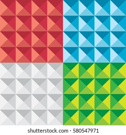 Set of background abstract pattern triangle square wallpaper color. Seamless pattern.