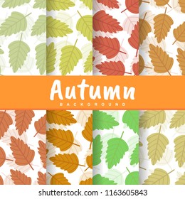 a set background of autumn fall palm leaves seamless pattern wallpaper illustration collection