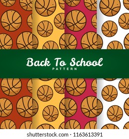 a set background of back to school basketball seamless pattern wallpaper illustration collection