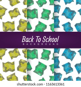 set background of back to school colorful world map treasure seamless pattern wallpaper illustration