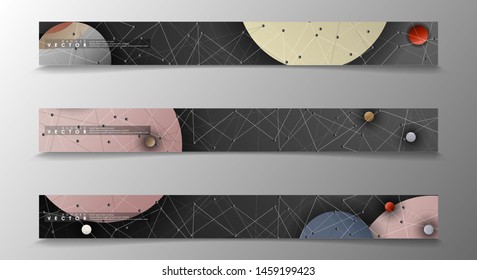 Set Background banner abstract circle pattern. concepts for web banner templates for brochures, etc.