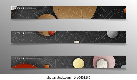 Set Background banner abstract circle pattern. concepts for web banner templates for brochures, etc.