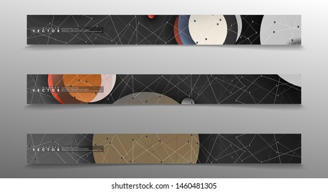 Set Background banner abstract circle pattern. concepts for web banner templates for brochures, etc.