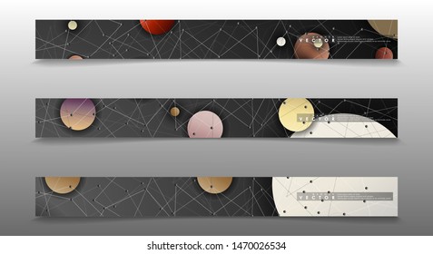 Set Background banner abstract circle pattern. concepts for web banner templates for brochures, etc.