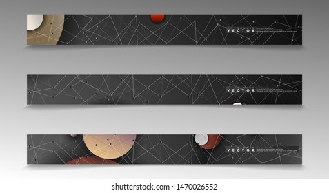 Set Background banner abstract circle pattern. concepts for web banner templates for brochures, etc.